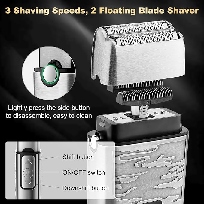 Hair Clippers for Man T-Blade Trimmer Nose Hair Trimmer Electric Shaver Set Professional 4 in 1 Barber Clippers Set for Haircut Men?™s Grooming Kit with LCD Display Ideal Gift for Him