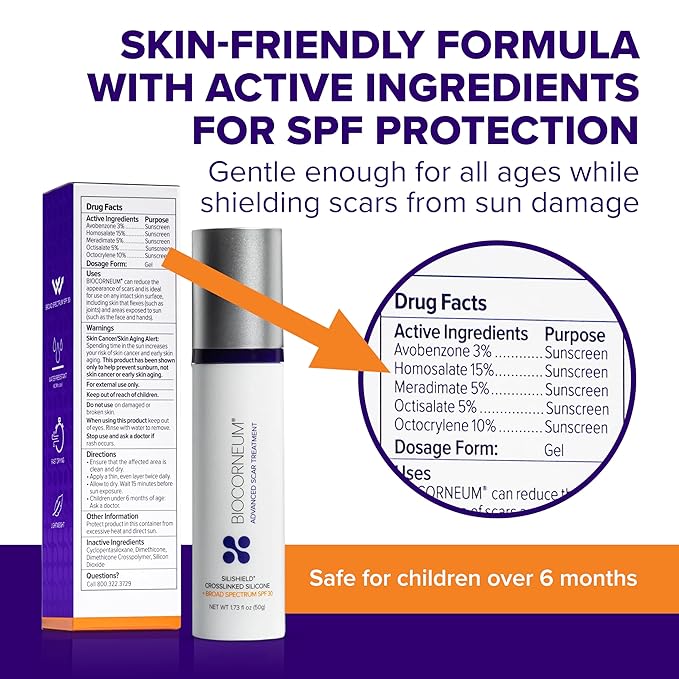 Advanced Scar Treatment with Silishield® &amp SPF 30 50g ? Made in the USA Fast-Drying Water-Resistant Silicone Scar Gel - Surgeon Recommended for New &amp Old Scars - Suitable for Children Over 6