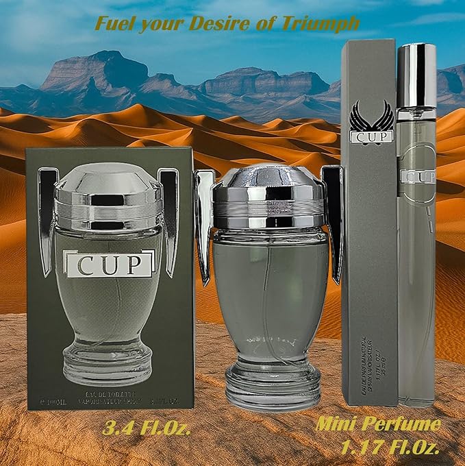 Versatile For Man &amp CUP 04-Piece Set Cologne for Men 2x100ml &amp Mini Perfume 2x35ml Eau de Toilette long-lasting Mint Grapefruit &amp Marine notes for daytime Travel perfume bottle frag