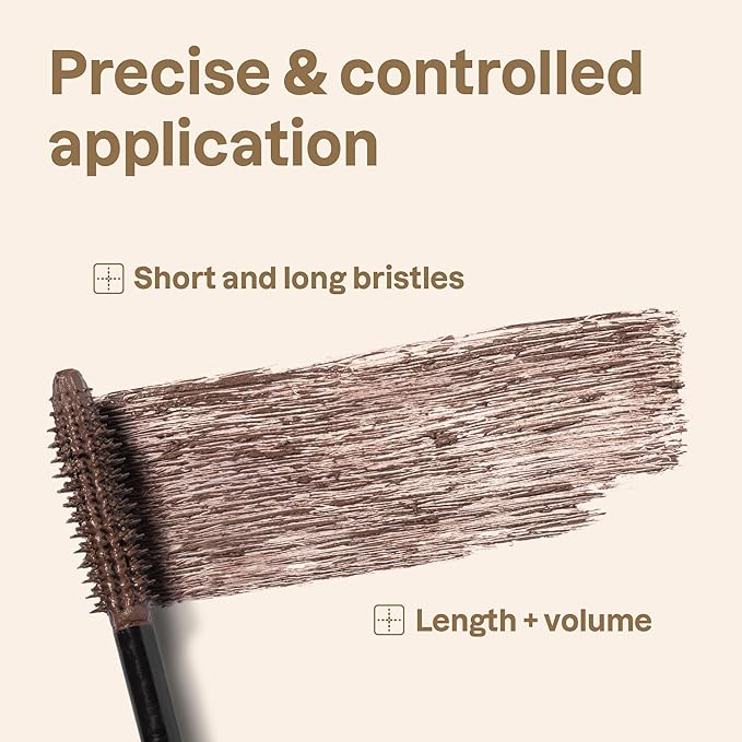 ATTITUDE Oceanly Serum Infused Mascara EWG Verified Eye Lash Serum Length + Volume Vegan Beauty and Makeup Brown 0.24 Oz