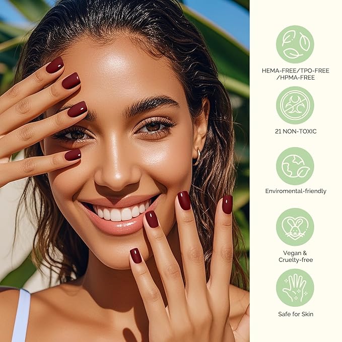 MelodySusie Plant Based Gel Nail Polish SetAutumn and Winter Dark ColorsHema FreeSoak Off UV LED Gel Polish Nail Art Manicure Salon DIY at Home 8Pcs 10ml/0.34 fl oz