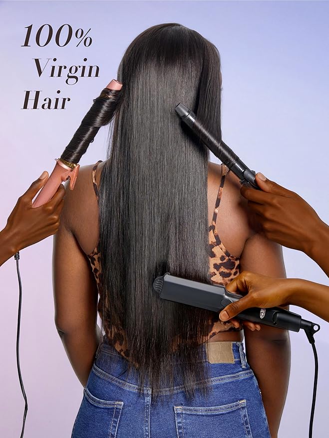 LUVME Invisible Clip in Hair Extensions20 Inch 2 Pack 220g 12pcs Silky Straight Invisible Clip ins Hair Extensions Human Hair Natural Black Hair for Women