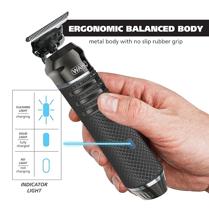 Wahl USA Pro Series High Visibility Skeleton Style Trimmer Lithium-Ion Cordless USB Rechargeable All in One Shaving &amp Close Cutting Beard Trimmer for Men with Near Zero Gap Blade ? 3026018
