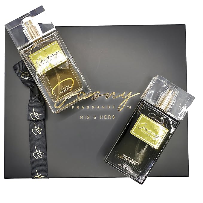 Miami Night Passion &amp Golden Sensation Perfume Set ? Fragrances for Him &amp Her (50ml each) | Floral Citrus &amp Woody Aromatic Notes | Luxury &amp Elegance by Jasny Fragrance