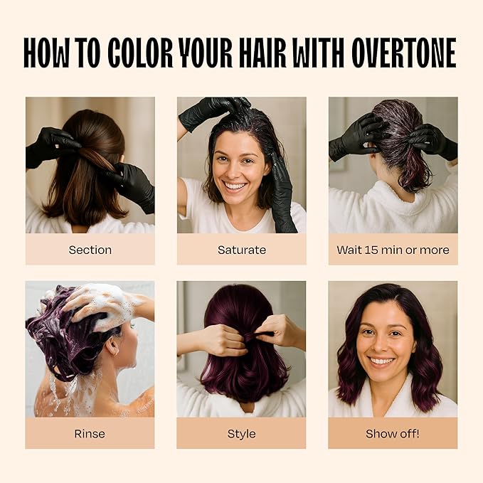Overtone Semi Permanent Hair Color Conditioner Cherry Chestnut 8 oz Nourishing Damage-Free Color Depositing Mask for All Hair Types with Shea Butter &amp Coconut Oil Vegan &amp Cruelty-Free