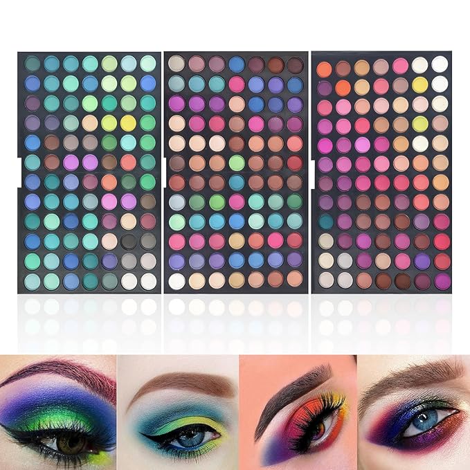 Pure Vie Professional 252 Colors Highlight Eyeshadow Palette Makeup Contouring Kit - Highly Pigmented Nudes Warm Natural Matte Shimmer Cosmetic Eye Shadows Pallet Powder Palette