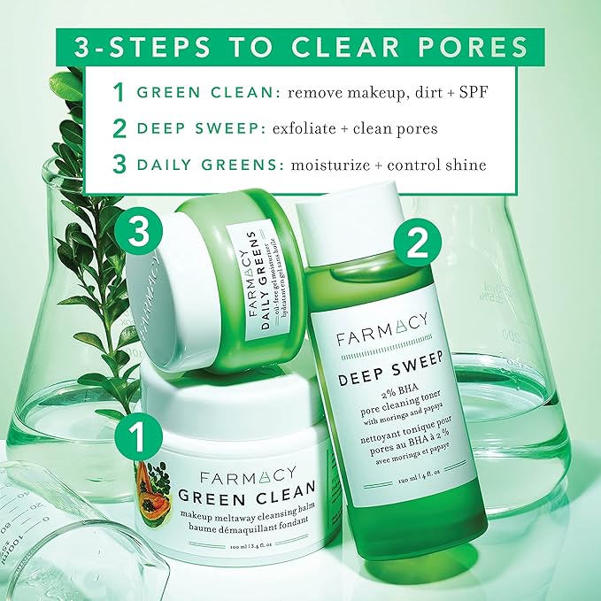 Farmacy 2% Salicylic Acid Toner for Face - Deep Sweep Gentle BHA Exfoliant for Oily Skin - Refines Texture with Papaya Enzymes &amp Moringa Water for a Healthy-Looking Complexion (120ml)
