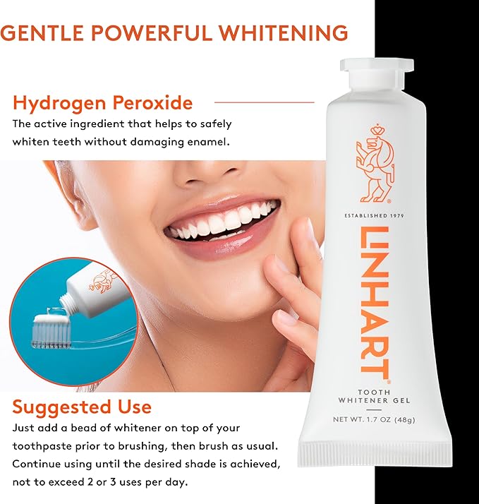 LINHART Smile Collection ?Teeth Whitening Gift Set Include Toothpaste Whitener Gel Toothbrush Lip Balm- Home and Travel Set White Teeth for Women and Man