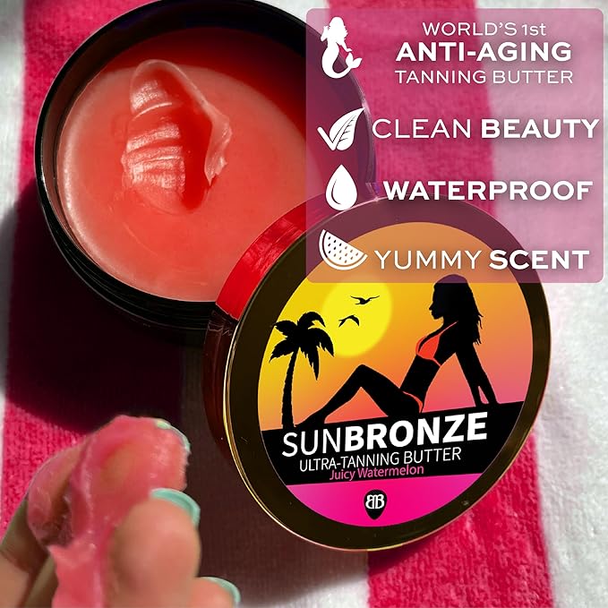 Original Sun Bronze Ultra Tanning Butter - Juicy Watermelon Use in the sun outdoor or tanning bed Better than tanning oil Tan faster with premium natural ingredients Safe for Sensitive Skin