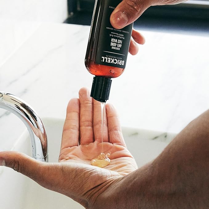 Brickell Men's Redefining Anti-Aging Face Wash For Men Natural and Organic Foaming Gel Face Wash Firms &amp Plumps Skin to Reduce Signs of Aging (Scented 4 oz)
