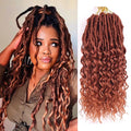 Goddess Locs Crochet Hair 14 Inch 8 Packs Soft Faux Locs Crochet Hair for Black Women Pre Looped Deep Wave Crochet Braids with Curly Ends Synthetic Hair Extensions (14 Inch/Pack of 8 350)