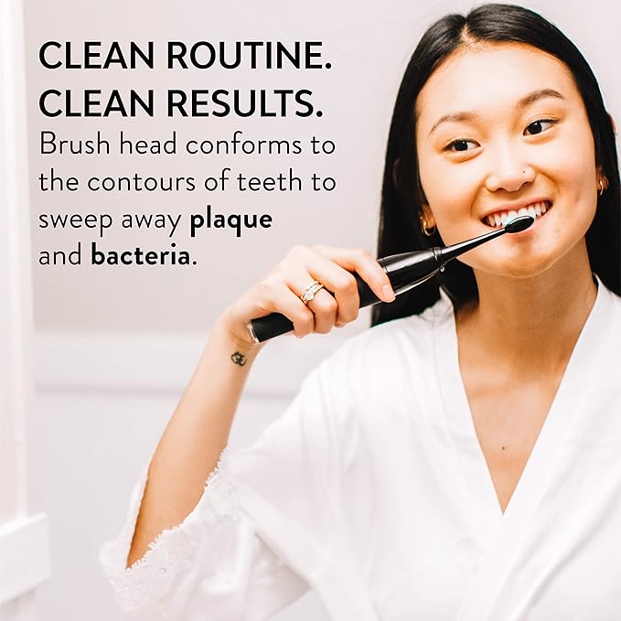 TAO Clean Umma Diamond Sonic Toothbrush Replacement Heads (3-Pack) ? Replacement Heads for the TAO Clean Electric Toothbrush and Docking Station Black