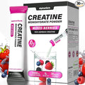 Creatine Monohydrate Powder ? Creapure® German-Sourced Mixed Berry Flavour 30 Stick Creatine Packs 5000mg Each | No Sugar No Fillers Gluten-Free