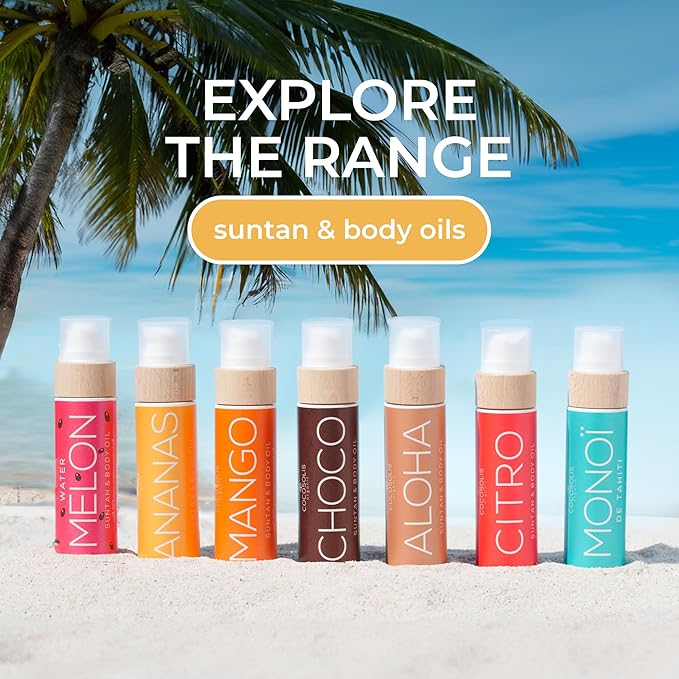 COCOSOLIS ALOHA Sun Tan &amp Body Oil XL | Organic Tanning Bed Lotion | Get Healthy Deep Chocolate Tan | Tanning Accelerator with 5 Precious Oils to Make Your Skin Glowing &amp Revitalized