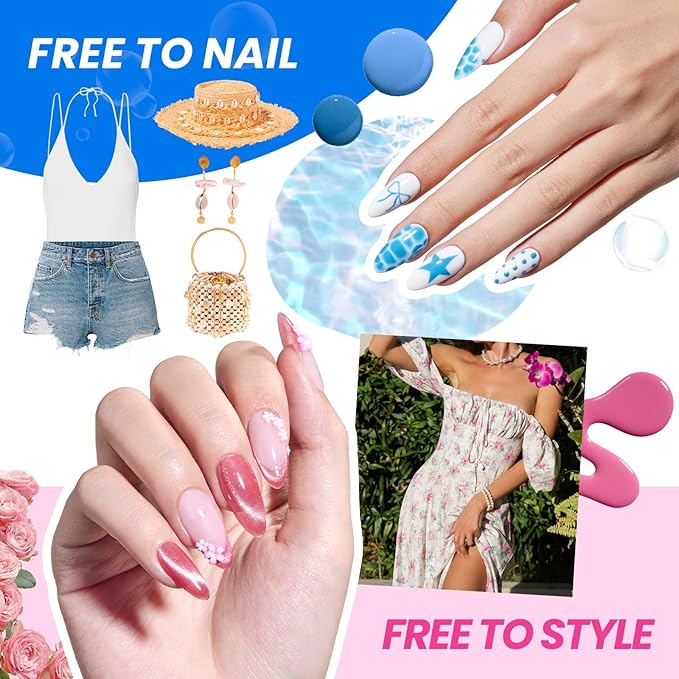 Beetles Gel Nail Polish Kit with U V Light - Gift Box Wild Gleam Collection 36 Colors Nail Polish Kit 75 Pcs for Women Girls Gel &amp Top Base Coat with Brushes &amp False Nails Tip Must Have Salon
