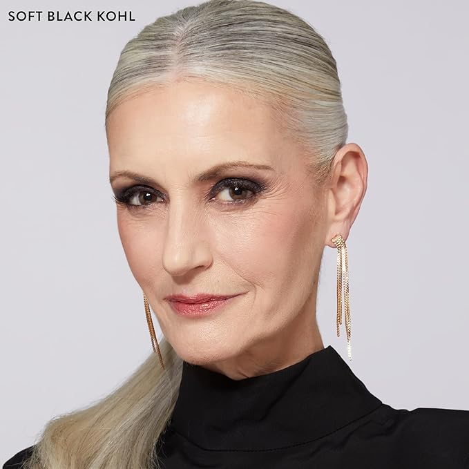 LAURA GELLER NEW YORK Kajal Longwear Kohl Eyeliner Pencil - Soft Black Kohl - Caffeine and Vitamin E - Smooth &amp Blendable Liner - Built-In Sharpener