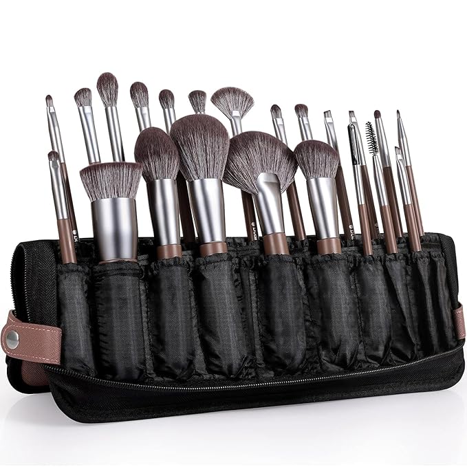 DUcare Professional Makeup Brush Set 22Pcs with Travel Case Synthetic Kabuki Foundation Brush Face Powder Brush Blush Brush Concealer Brush Eyeshadow Brushes