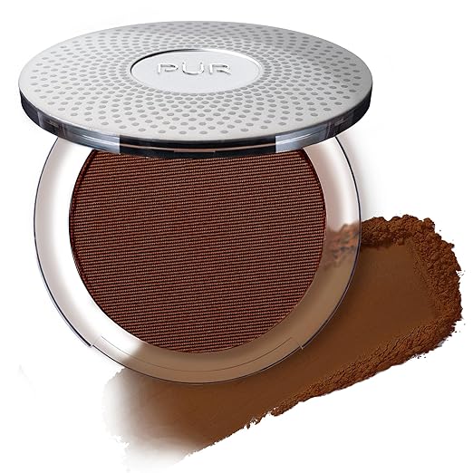 P?R MINERALS 4-in-1 Pressed Mineral Makeup Powder Foundation with SPF 15 - Concealer &amp Finishing Compact Pressed Powder for Face - Buildable Medium to Full Coverage Foundation Powder