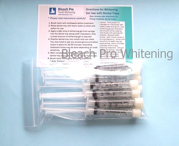 Teeth Whitening Gel Syringe Dispensers 22% Carbamide Peroxide 10 Tooth Bleaching Gel 3ml Syringes
