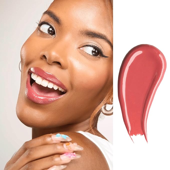 Gerard Cosmetics Color Your Smile Lip Gloss Passion Moisturizing Lip Gloss with Mirror and LED Light Super Pigmented Shiny Finish Nude Lip Color Cruelty Free and Made in USA