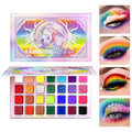 DE'LANCI Rainbow Eyeshadow Palette Colorful Makeup Pallet Multichrome Bright Neon Eyeshadow Palette High Pigment Vibrant Face Paint Rainbow Iridescent Makeup Long Lasting Daily Festival Goth FX Look