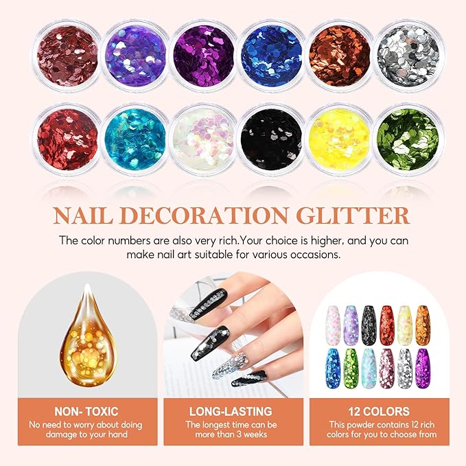 COSCELIA Christmas Gel Nail Polish Kit with U V Light Base and Top Coat 20 Bottles Gel Polish and 3 Colors Poly Extension Polish Set Glitter Decoration Starter Kit Gifts for Women