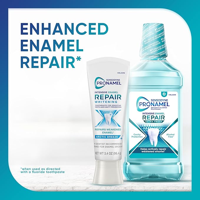 Sensodyne Pronamel Intensive Enamel Repair Toothpaste for Sensitive Teeth and Cavity Protection Whitening Toothpaste to Strengthen Enamel Arctic Breeze - 3.4 Ounces x 4