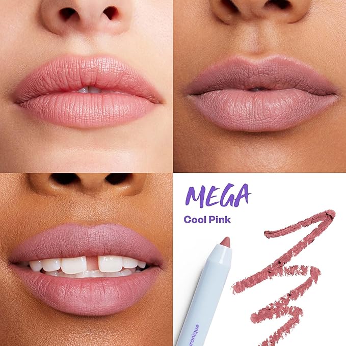 Kosas Hotliner Retractable Lip Liner Pencil with Built-In Brush &amp Sharpener - Easy Contouring Hydrating Long-Lasting - Pigmented Creamy Texture for Plumping Lips - Hyaluronic Acid &amp Konjac -