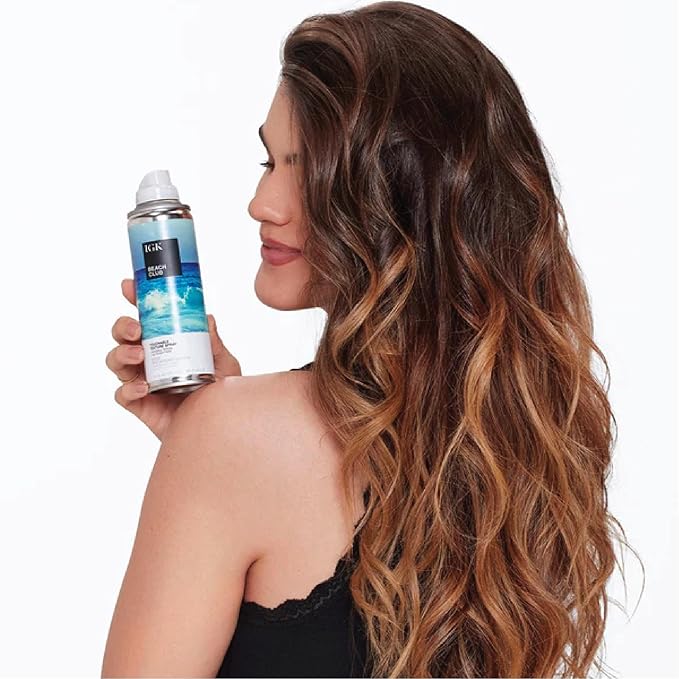 IGK Beach Club Texture Spray for Hair Travel Size | Instant Volume Texture and Hold | Salt-Free Non-Drying Finishing Spray | Vegan + Cruelty-Free | 1.7 Fl Oz (Pack of 2)