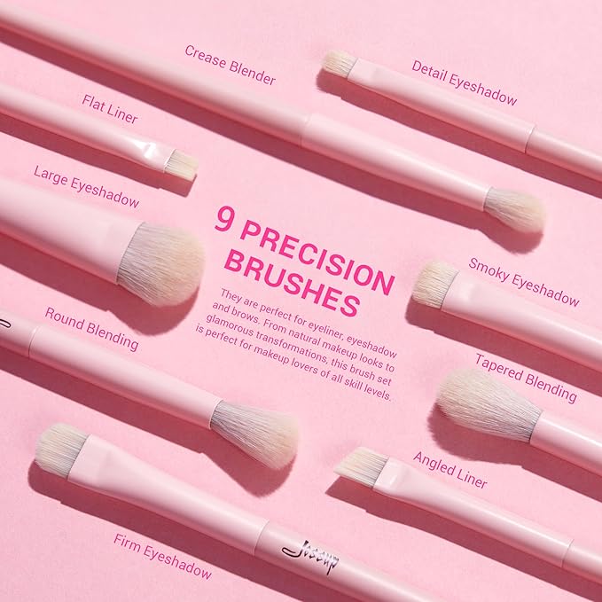 Jessup Pink Makeup Brushes Set 14Pcs Make up Brushes Premium Vegan Foundation Concealer Blush Eyeshadow Eyeliner Powder Highlighter Blending Face Brush Set T495