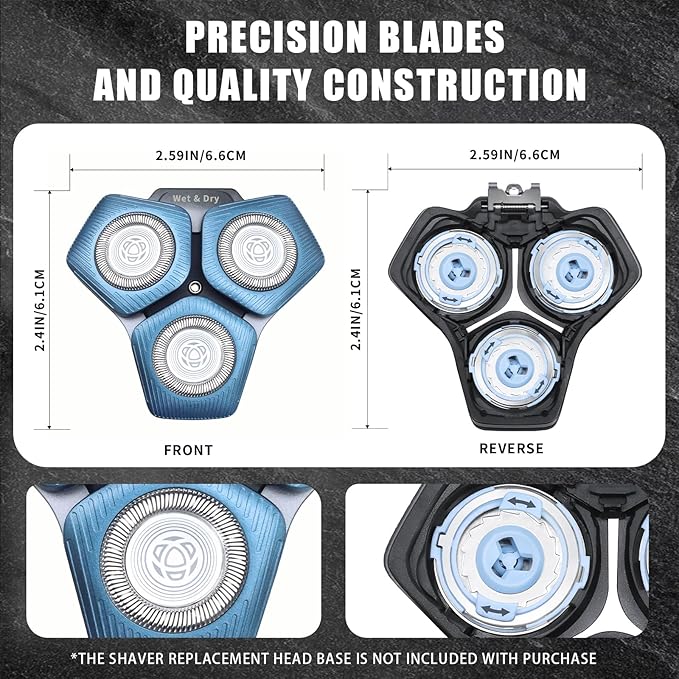 SH71/50 Shaving Heads Compatible with Phili*s Shavers Series S5000 (S5XXX)S7000 (S7XXX) for SH60/70 and SH70/70 (Blue)