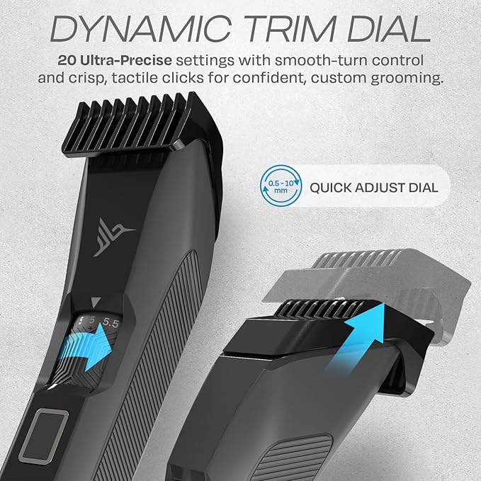 HUMMINGBIRD MK14 BeardMaster ? Premium Beard Trimmer for Men Precision Dial Adjustable 20 Length Settings Stainless Steel T-Blade Cordless USB-C Rechargeable Waterproof LED Display Travel Case