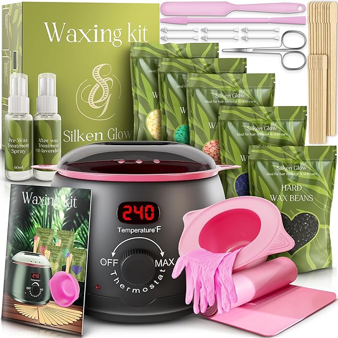 All-in-One Wax Warmer for Hair Removal ? Hard Wax Kit with Wax Pot Complete Body Waxing Kit for Women &amp Men (39 Accessories)