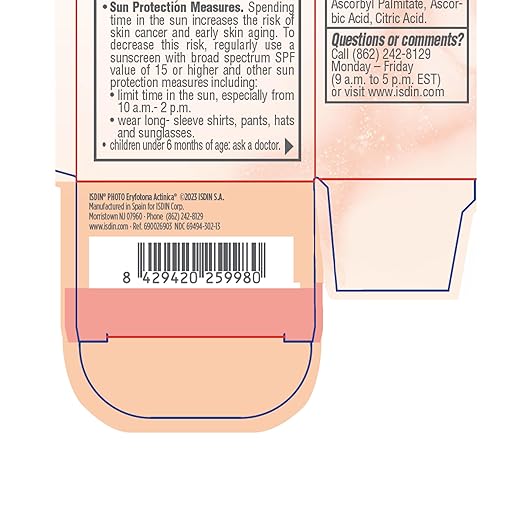 ISDIN Eryfotona Actinica Zinc Oxide and 100% Mineral Sunscreen Broad Spectrum SPF 50+ No White Cast Suitable for Sensitive Skin
