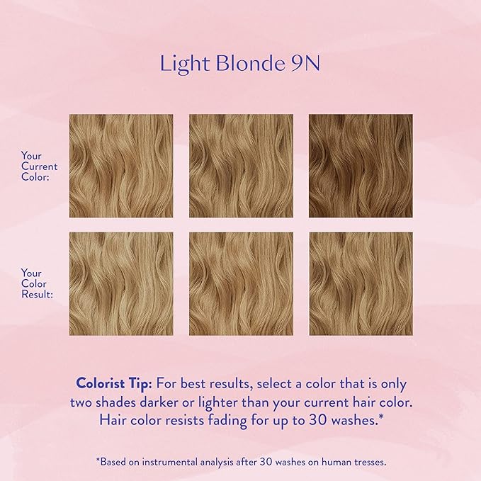 eSalon Permanent Hair Color &amp Hair Dye Complete Kit - Light Blonde - Personal Colorist Kit for Up To 100% Gray Coverage for All Hair Types - Professional-Grade Ammonia-Free Hair Dye