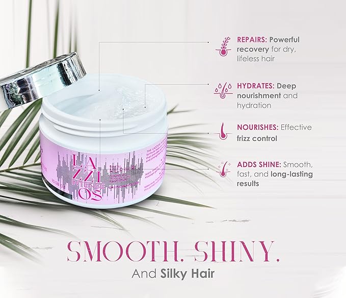 Lazzios Intense Hair Mask ? Deep Conditioning Treatment with Nano-Repair Technology Hydrating Keratin &amp Argan Oil Mask for Dry Frizzy Hair ? 300g