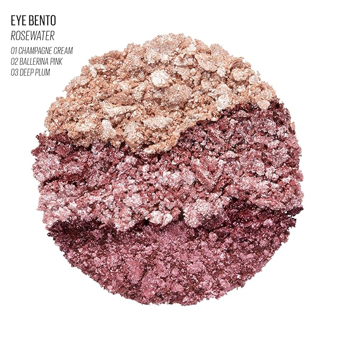 Kaja Beauty Bento Collection - Bouncy Eyeshadow Trio | Plum Rosy Tones Travel Size 01 Rosewater 2019 Allure Best of Beauty Award 0.03 Oz