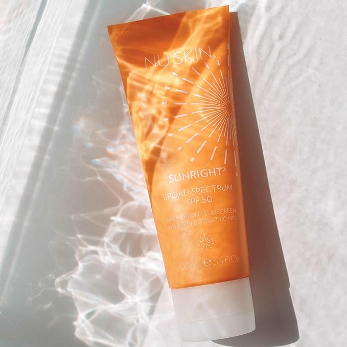 Nu Skin Sunright® Face &amp Body Sunscreen SPF 50 | Broad-Spectrum UVA/UVB Protection | Non-Greasy &amp Water-Resistant Formula | Antioxidant-Infused | 3.4 fl. oz.