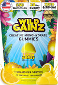 Creatine Monohydrate Gummies for Men &amp Women 5000mg - Made in USA Potency Tested Vegan Supports Muscle Growth Strength &amp Cognitive Function Non-GMO Gluten-Free Lemon Flavored Creatine 150