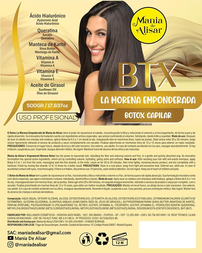 B-tox Hair Treatment 500g / 1763 oz ? Anti-Frizz Deep Hydration Hair Mask for All Hair Types ? With Hyaluronic Acid Hydrolyzed Keratin Vitamin A &amp E Sunflower Oil