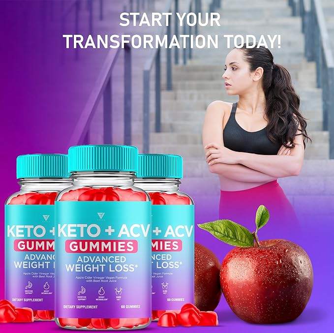 (3 Pack) Keto ACV Gummies Advanced Weight Loss ACV Keto Gummies for Weight Loss Women Men Keto + 1000MG Apple Cider Vinegar Advanced Fat Burn Dietary Support Gummy Supplement Formula (180 Gummies)