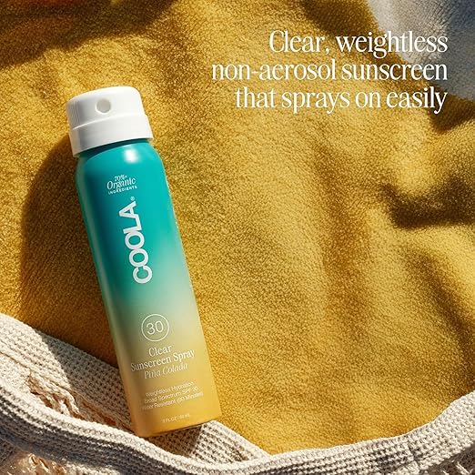 COOLA Organic Sunscreen SPF 50 &amp 30 Sunblock Spray Kit Dermatologist Tested Skin Care for Daily Protection Vegan and Gluten FreeTravel Size 2 Fl Oz 3 Pack