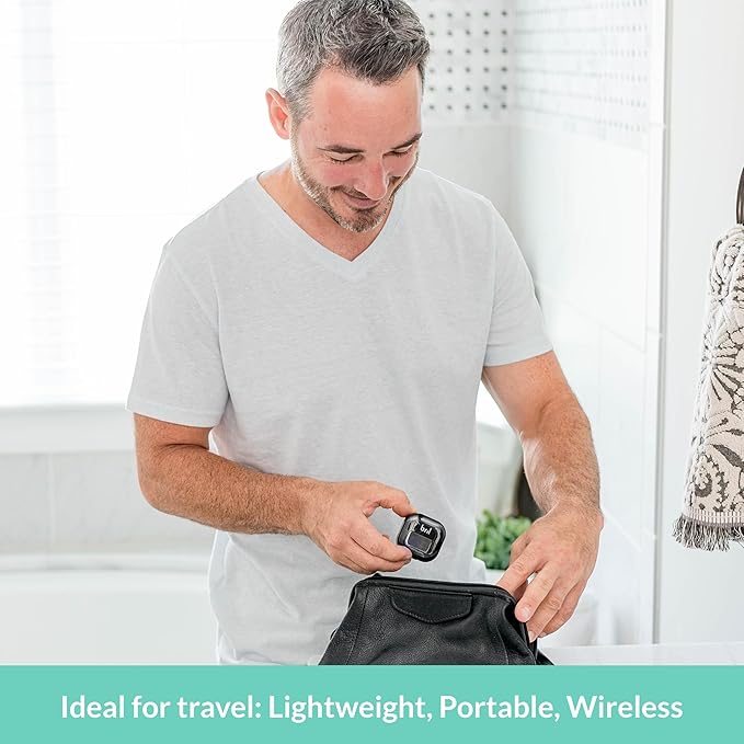 Bril UV-C Toothbrush Sanitizer and Holder Portable Cleaner Travel Cover Magnetic Holder and Rechargeable Case for Any Size Toothbrush Black