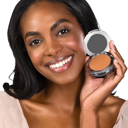 P?R MINERALS 4-in-1 Pressed Mineral Makeup Powder Foundation with SPF 15 - Concealer &amp Finishing Compact Pressed Powder for Face - Buildable Medium to Full Coverage Foundation Powder