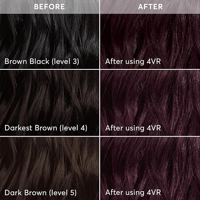 Madison Reed Radiant Hair Color Kit | 4VR Darkest Cool Sangria (Volterra Amethyst) for 100% Gray Hair Coverage | Salon Quality Permanent Hair Dye | PPD-Free &amp Ammonia-Free | (Packaging Varies) 2 P