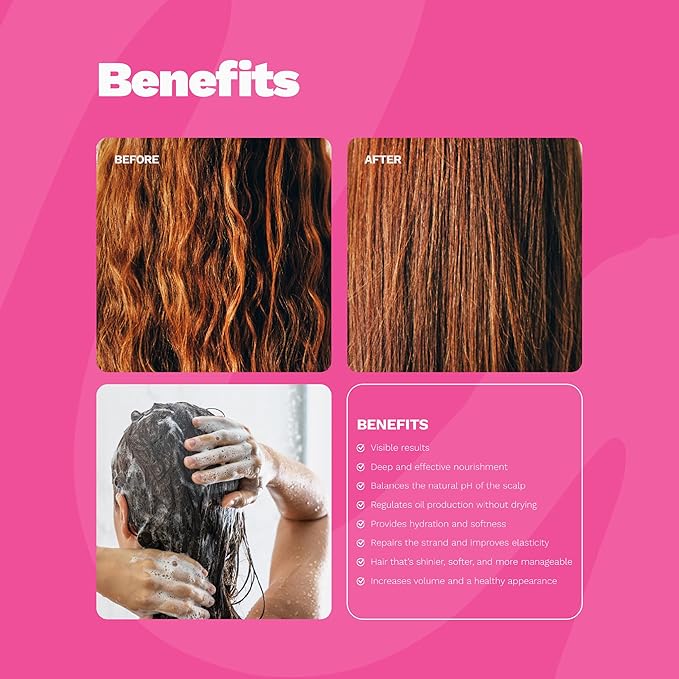 Hair Nourishment Pack SOS by GINGER MILK Vegan Hair Care Set with pH-Balanced Shampoo 8.5oz Hair Mask 8oz Leave-in 4oz &amp 2 Ampoules | Weak Hair: Nourish Shine Strength Noticeable Results Soo