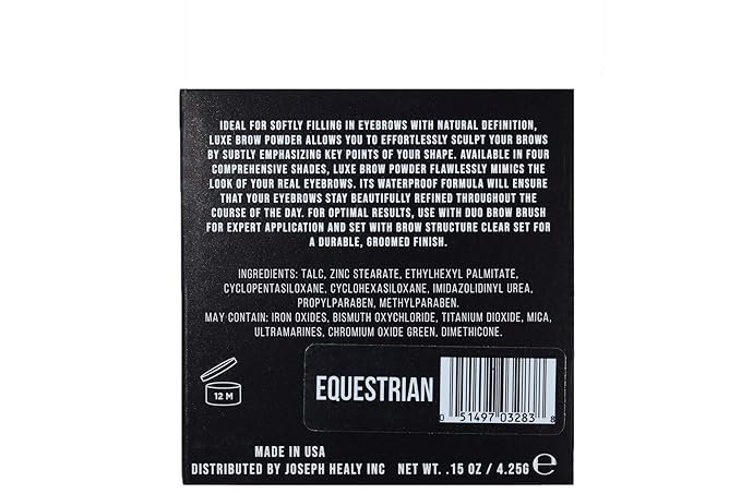 Joey Healy Luxe Brow Powder Natural and Soft Definition Eyebrow Powder Waterproof Brow Makeup Formula Equestrian (Auburn)