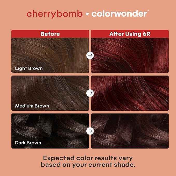 Madison Reed colorwonder Demi-Permanent Hair Color Effortless At-Home Hair Dye Ammonia-Free Cruelty-Free CherryBomb (6R Medium Ruby Red) Pack of 1