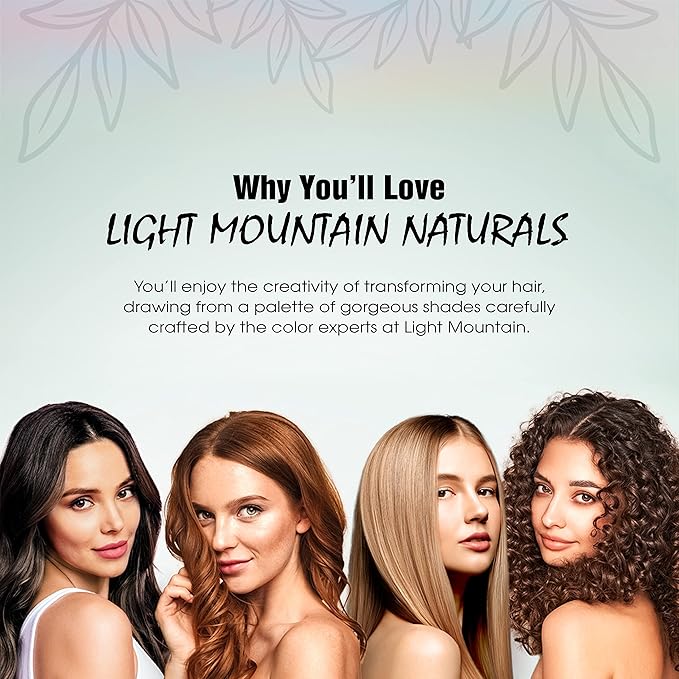 Light Mountain Henna Hair Color &amp Conditioner - Red Hair Dye for Men/Women Organic Henna Leaf Powder and Botanicals Chemical-Free Semi-Permanent Hair Color 4 Oz (Pack of 3)