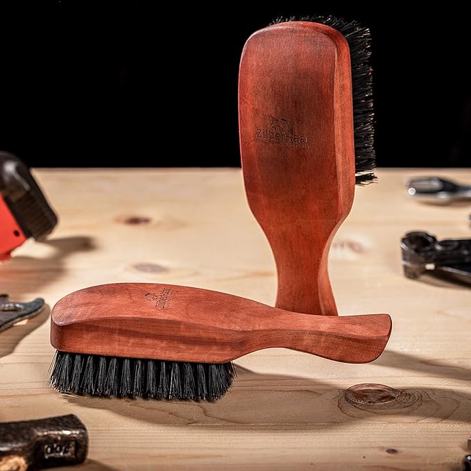 ZilberHaar Major ? Men's Hair and Beard Brush ? Soft Boar Bristles ? Massages and Exfoliates Skin and Scalp ? Ideal Men's Grooming Accessory ? Made in Europe